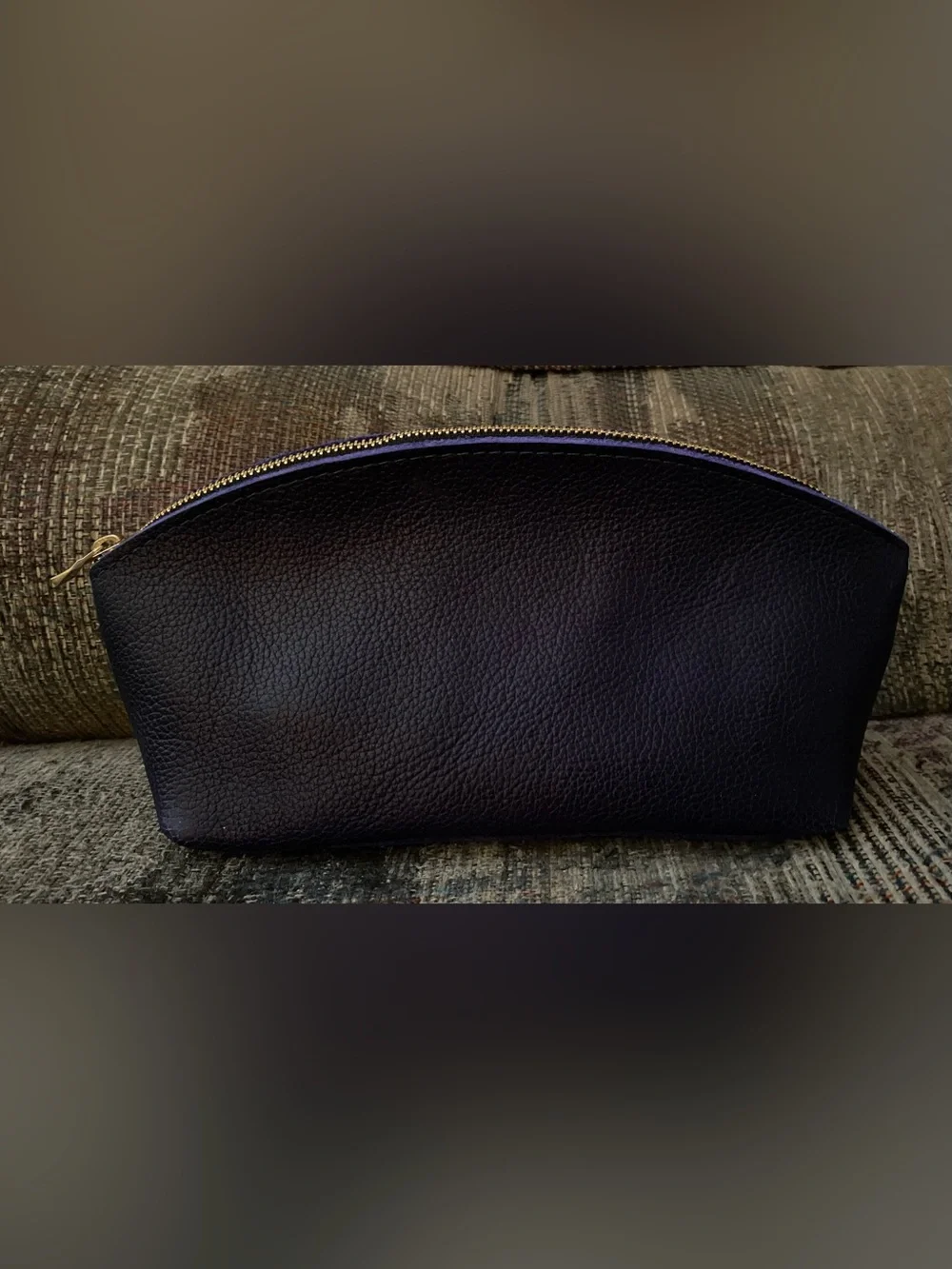 Portland Leather Goods Almost Perfect Total Eclipse Makeup Bag.